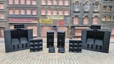 3D-SCALE Concert Speaker Set For TT (1:120) – Various Speakers, Boxes Or As A Set