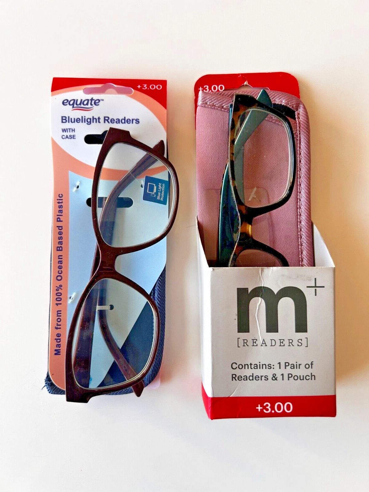 +3.00 Reading Glasses Readers Colleen Tortoise W Case By M Readers & Equate