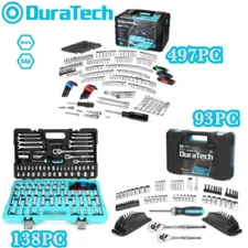 DURATECH 497/138/93 PCS Mechanics Tool Set SAE/Metric Sockets Ratchet Wrench Set