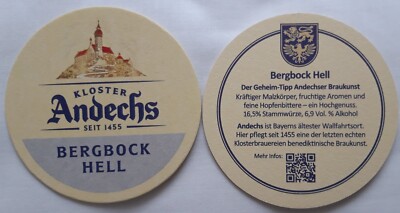 Klosterbrauerei Andechs - Bierdeckel ''Bergbock hell''