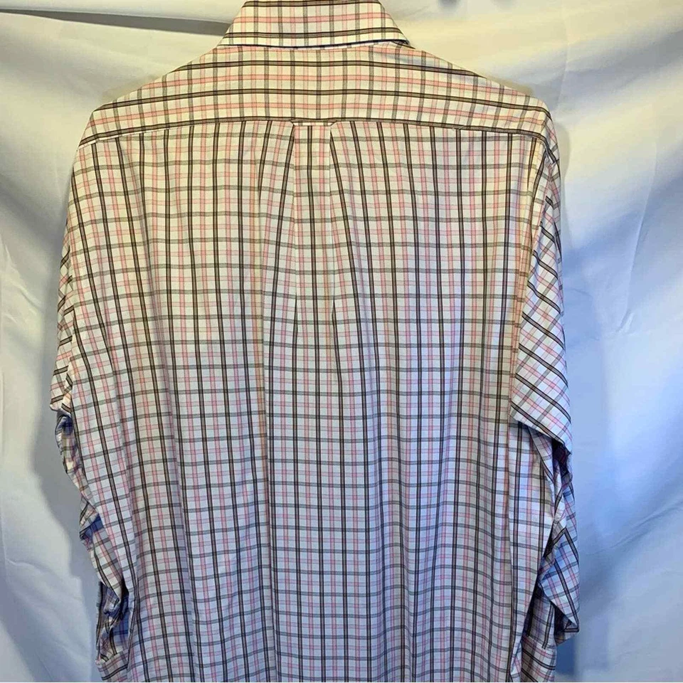 Camisa de vestir para hombre Faconnable 16,5R (32/33) rosa marrón blanco a cuadros Foto 2 de 4