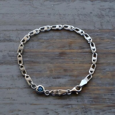 Sterling Silver Evil Eye Heart Baby Charm Bracelet Baby Shower Gift For  Baby