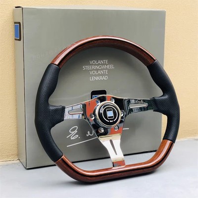 ND Car Styling Wooden Steering Wheel Classic D Shape Racing