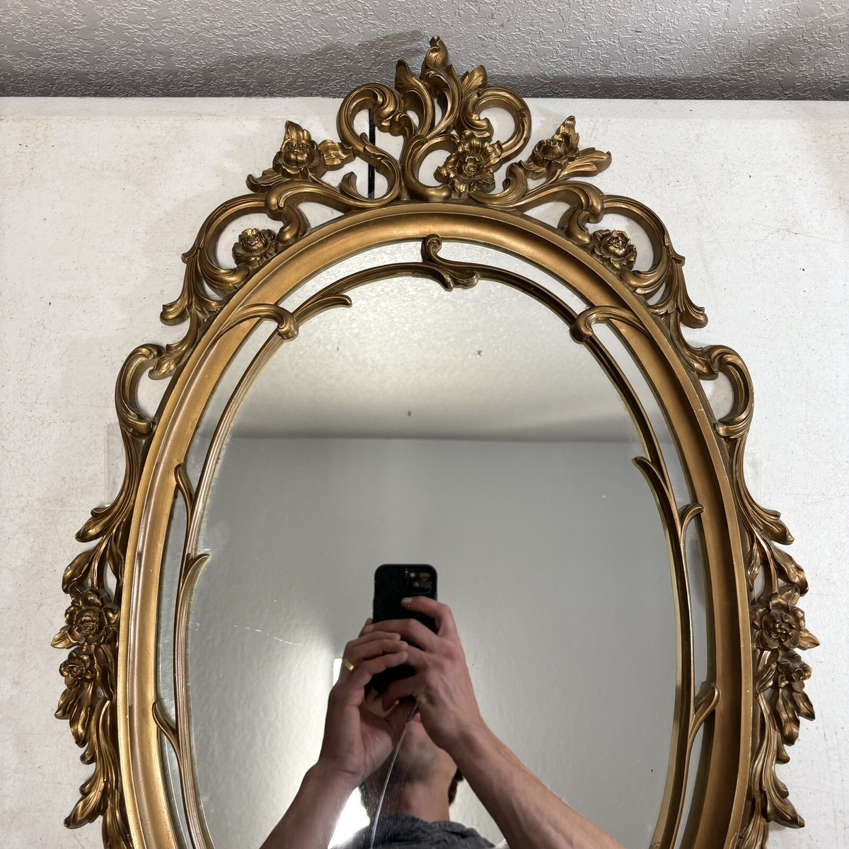 ハリウッドリージェンシー　ミラー Vtg Burwood 3911 Hollywood Regency Gold Wall Mirror Ornate
