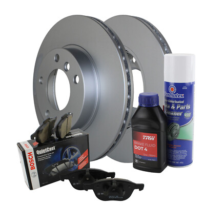 Front Brake Kit 286mm Rotors & Bosch QuietCast Semi-Met Pads For BMW E30 E36 E46
