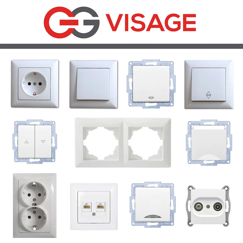 Gunsan Visage weiss Schalterserie Steckdose Lichtschalter Wechselschalter Rahmen
