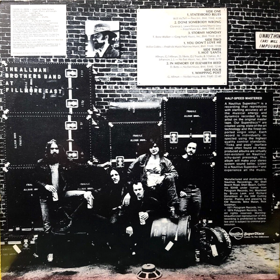 Allman Brothers Band Live LP 1982 Nautilus NR 30 PLEASE FULLY READ DESCRIPTION - Image 2 of 4