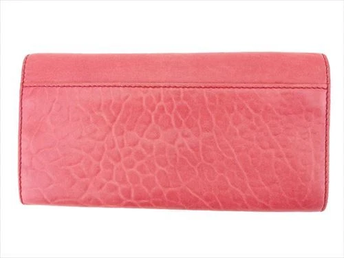 Celine Wallet Purse Long Wallet leather Pink Woman Authentic Used