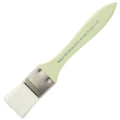 ONE STROKE 1.5" Inch WHITE SABLE ARTIST WASH BRUSH ACRYLIC & WATERCOLOUR PAINT