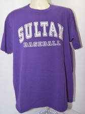 VTG Jerzees Purple Sultan Baseball Graphic T-Shirt Mens XL USA Made 100% Cotton