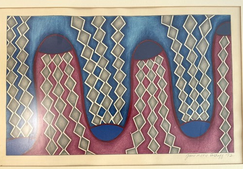Signed Jane Moore Degraff 70s Abstractionist Chicago Imagist Style Lithograph - Picture 2 of 10