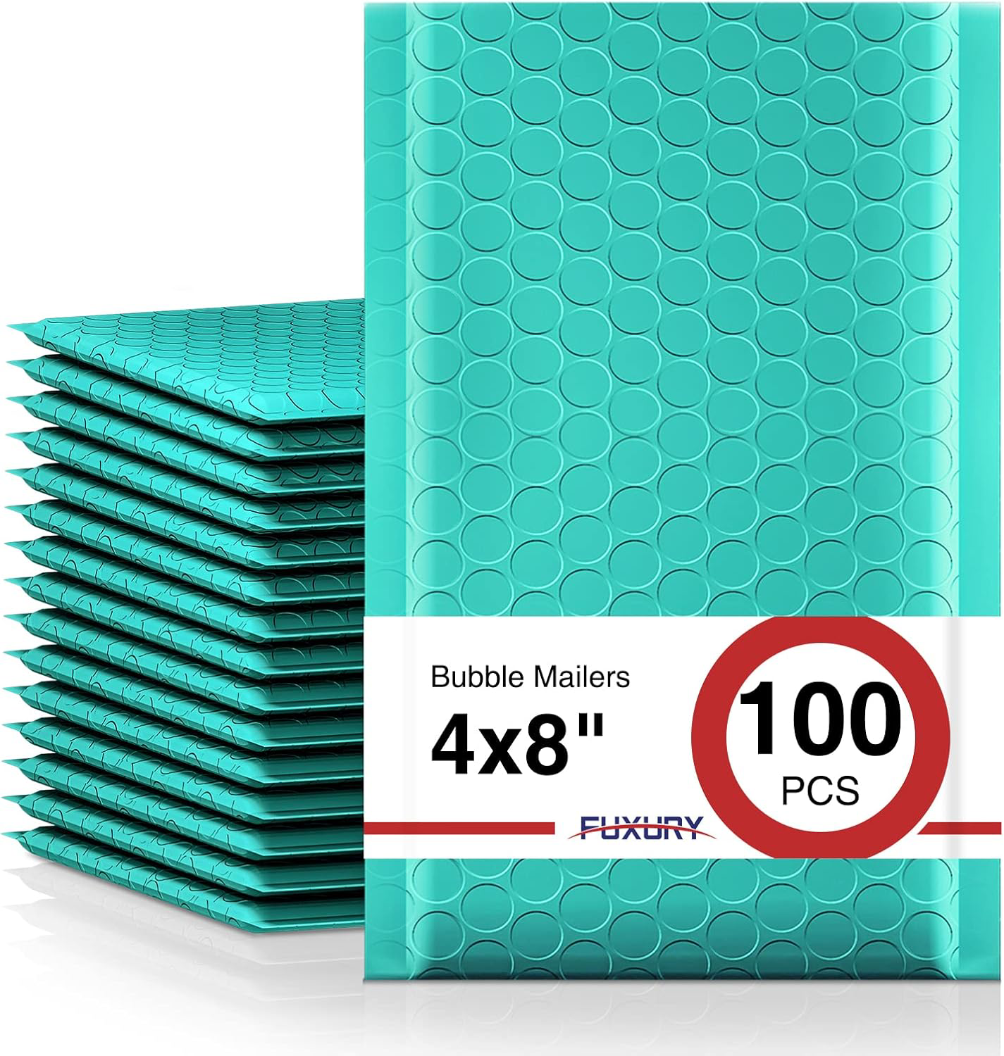 Teal 4x8 Bubble Mailers 100 Pack Self Seal Padded Shipping Envelopes-image