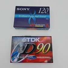 Lot of 2 New Sealed Blank Cassette tapes Sony MP 120 TDK D90