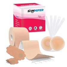 Kit de cinta para tetas SNMMIFER - Cinta para tetas instantánea con 10 pasteles para pezones para moda con