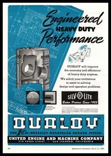 1954 United Engine & Machine Co. Dualoy PIstons San Leandro California Print Ad