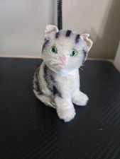 Vintage Steiff Susi Tabby Cat 1950s Mohair Plush 3.5" Sitting US-Zone Germany