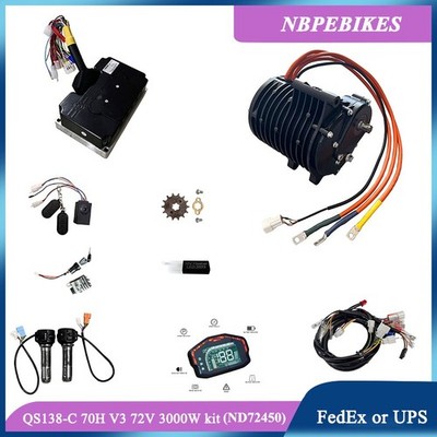 QS138-C 70H 3000W mid drive motor kit with Fardriver ND72450