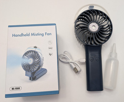 Portable Handheld Misting Cooling Fan - 3000mAh Rechargeable Battery - Used Once