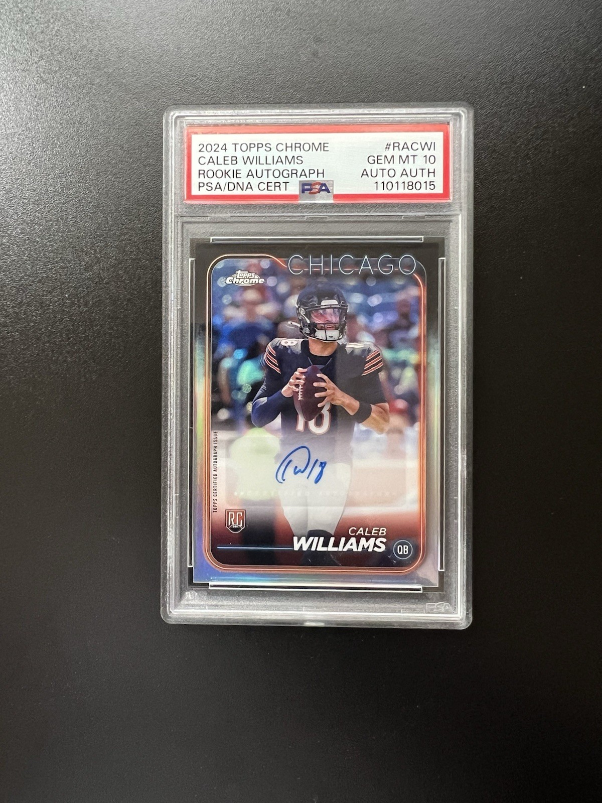 PSA 10 Gem Mint -  2024 Topps Chrome - Rookie Autographs Caleb Williams #RA-CWI