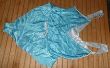 Vintage 80s/90s Delicates Silky Shiny Satin Blue Bodysuit Teddy Sz L