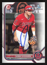 Sonny DiChiara Signed 2022 1st Bowman Draft Card # BD-16 Los Angeles Angels 3