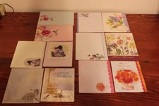 Vintage Birthday Greeting Card Lot of 6 With Matching Envelopes Floral Hummingbi