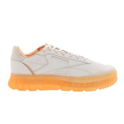 Reebok Club C Double Geo Womens Beige Leather Lifestyle Sneakers Shoes 11
