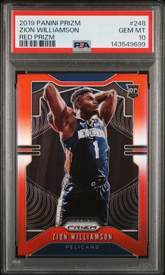 PSA 10 2019 Panini Prizm Zion Williamson Red Rookie RC /299 #248