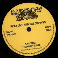 Ricky Jive and the Chevvys Satisfied 7" vinyl UK Rainbow Sound ep RSL143