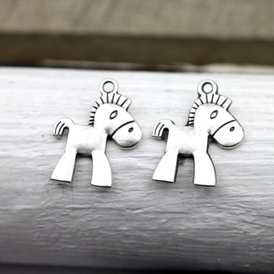 10 Esel Anhänger, Donkey, Charms, Metall, Silber, DIY Schmuck z.TOP Preis ZM295