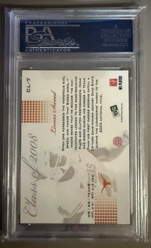 2008 Press Pass SE Class of 2008 Limas Sweed PSA/DNA Authentic Auto Rookie RC - Picture 2 of 2