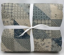 Pottery Barn Ellis Reversible FULL / QUEEN Quilt  Blue