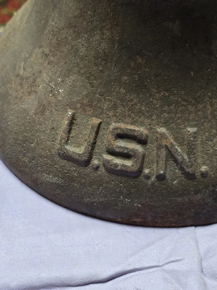 ООН США США ТЕМНО-СИНИЙ СТАРЫЙ ВИНТАЖНЫЙ ЛАТУННЫЙ КОЛОКОЛ - Изображение 4 из 4