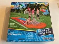 H2OGO Aqua Ramp Double Water Slip and Slide 18 ft Bestway Ages 5-12
