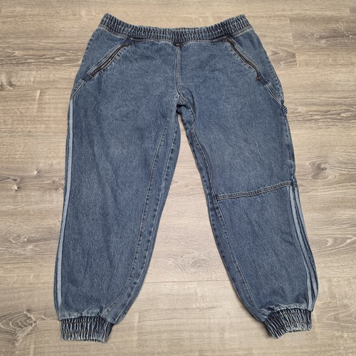 Adidas Ivy Park  2XL Denim Carpenter Jogger Pants Jeans 3 Stripe Blue Denim RARE
