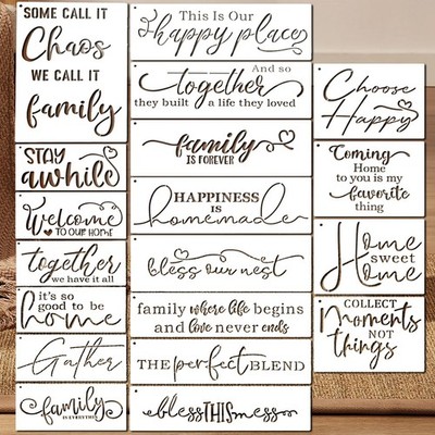 Inspirational Word Stencils for Painting on Wood Fabric   20PCS Reusable... 
