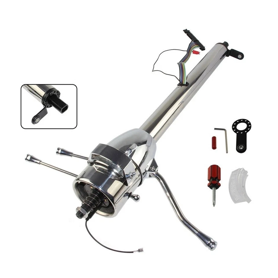 1947-54 Chevy GMC Truck 30'' Chrome Tilt Steering Column Shift Auto w/Adapter - Imagem 2 de 4