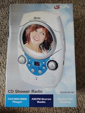 GPX Bathroom Shower CD Player Clock Radio With Mirror