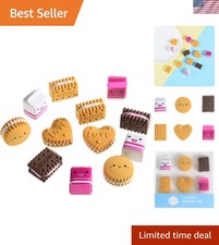 Brightly Colored 12-Piece Cookie Erasers - Safe  Engaging Classroom Supplies