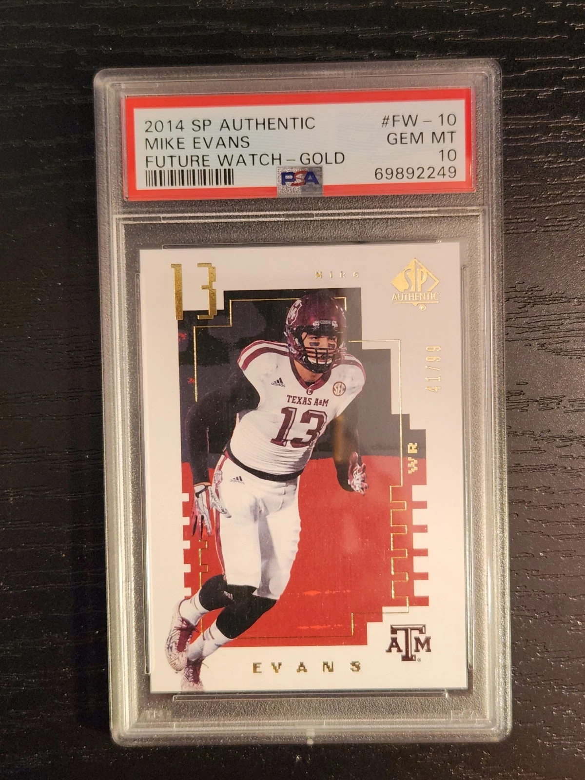 Mike Evans SP Authentic Future Watch #FW10 Gold
