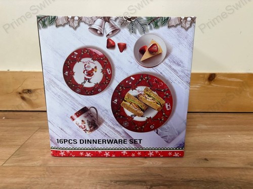 Juego de vajilla de Navidad 16 piezas platos de cerámica cuencos tazas Santa TL-DN02 - NUEVO - Imagen 5 de 12