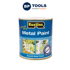 Rustins MPWH500 Quick Dry Metal Paint Smooth Satin White 500ml