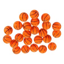 24 Set Sports Ball Beads 15mm Silicone Round Spacer Focal Beads Rubber Loose