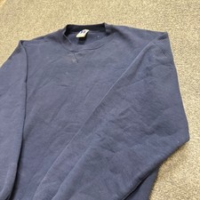 VTG Russell Pullover Men's 2XL Made In USA Navy Blue Stained Faded 90s Y2K