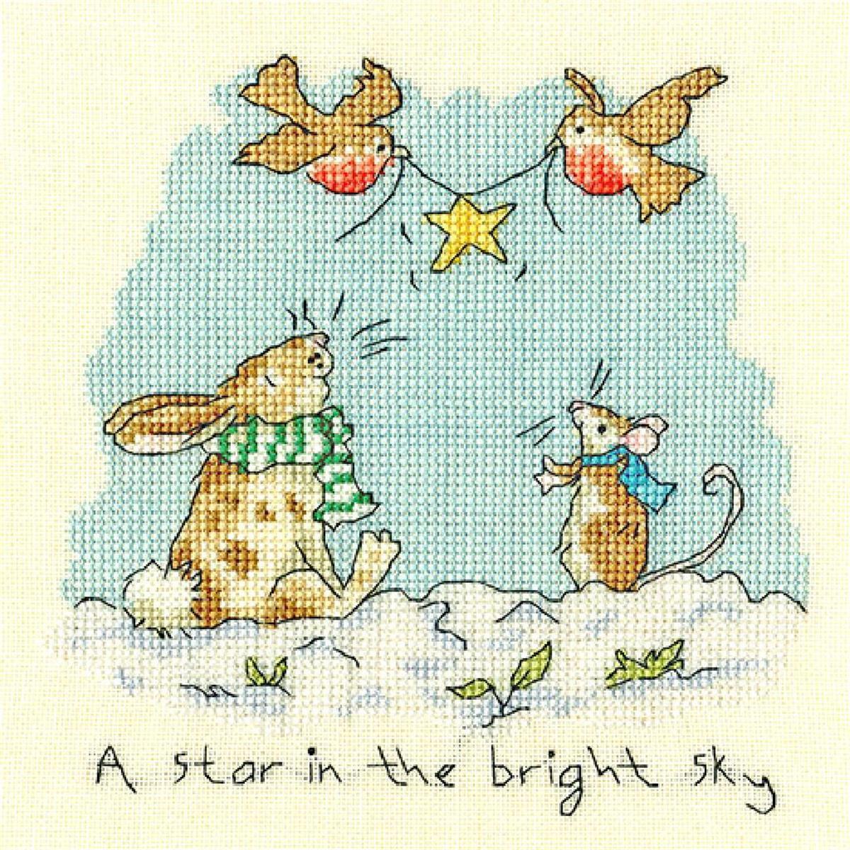 Bothy Threads counted cross stitch Kit ""Star in the bright sky"", 16x16cm, XAJ5