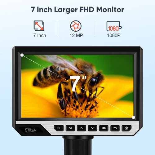 Elikliv Digital Microscope Coin Microscope 4.3"/7"/8"/10.1" LCD Screen 50-1000X - Picture 25 of 33