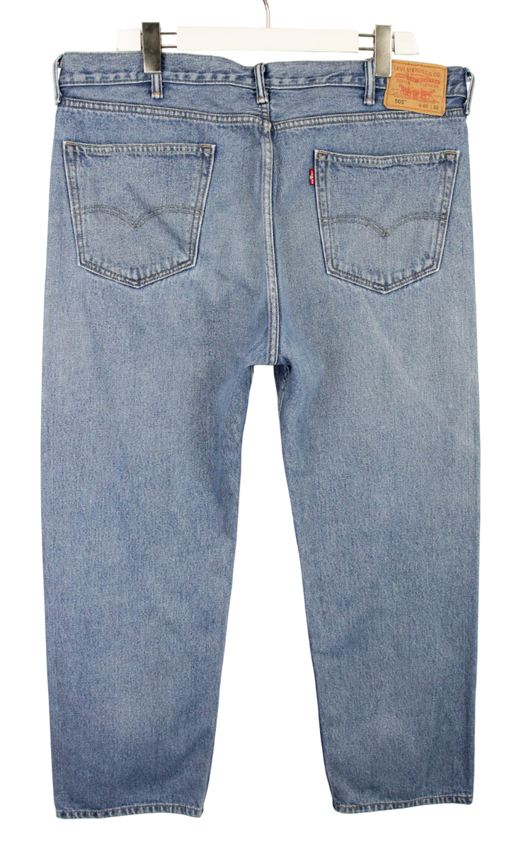 LEVI’S 505 W42L30 リジッド / Made in USA LEVI'S 505 Straight Fit Jeans Men's W40/L30 Zip Fly Faded Whiskers