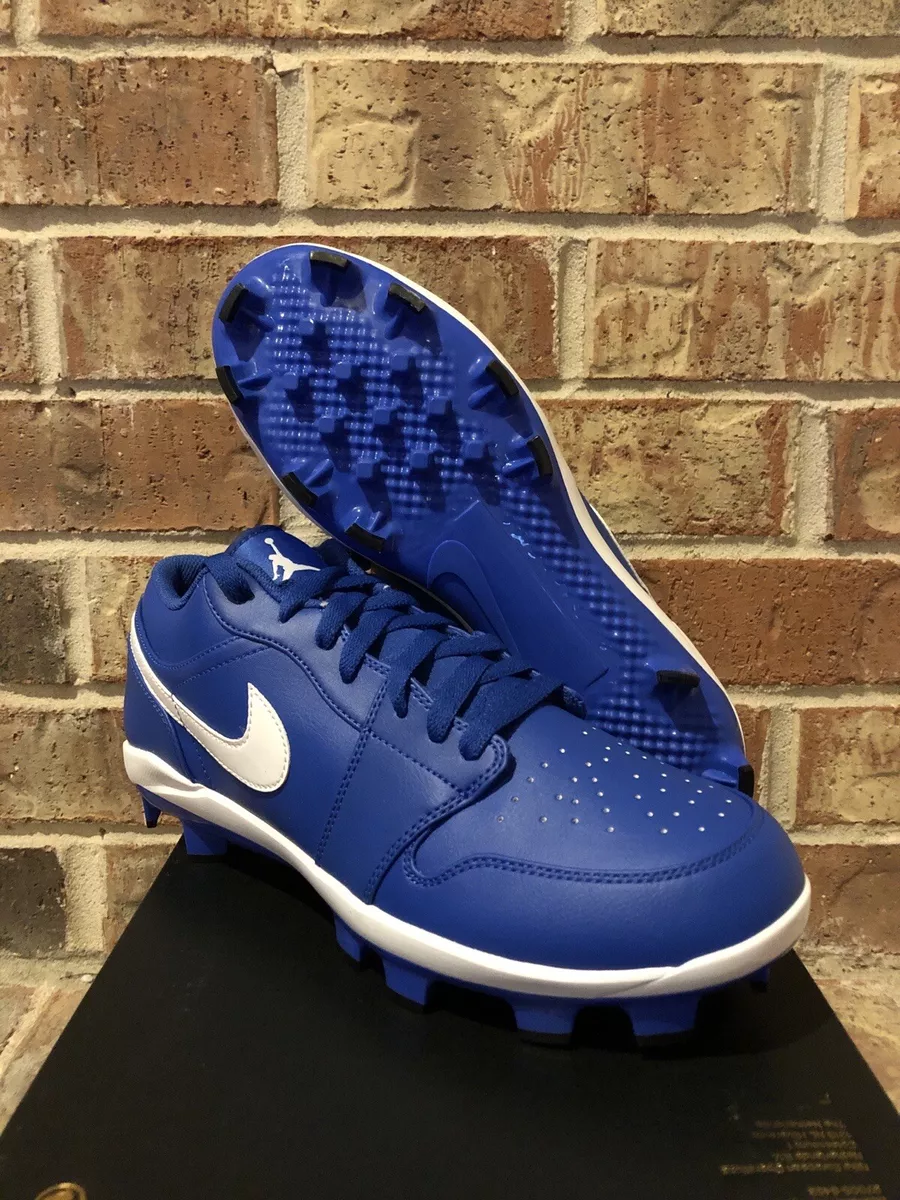 New 11 Nike Air Jordan 1 Retro Low MCS Game Royal Baseball Cleats CJ8524 401 Men