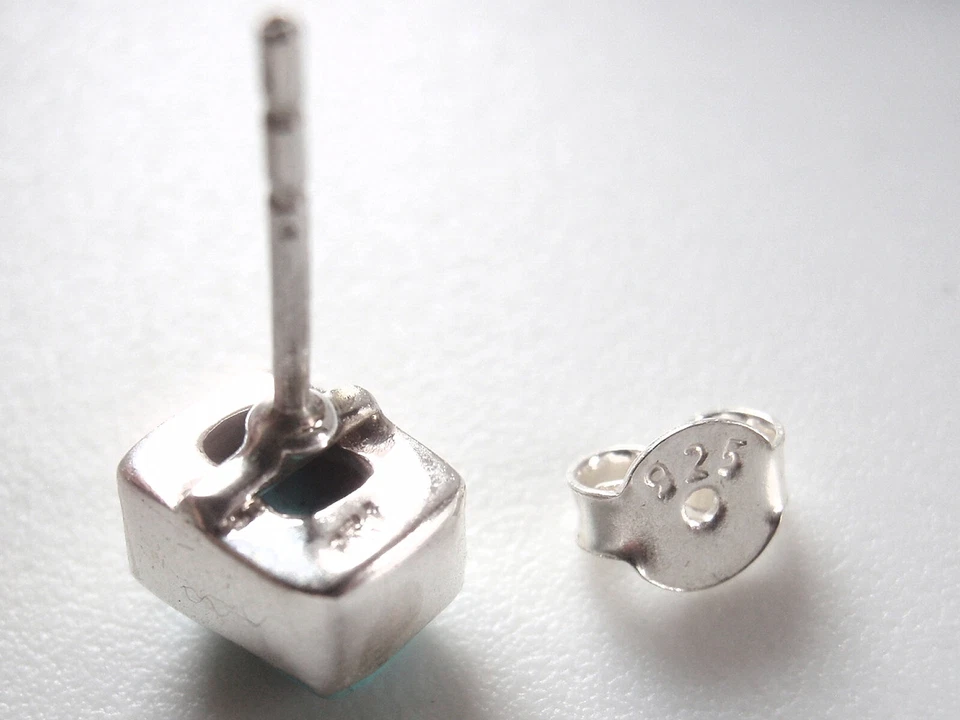 Moonstone Rectangle 925 Sterling Silver Stud Earrings p408g you get exact item - Image 4 of 4