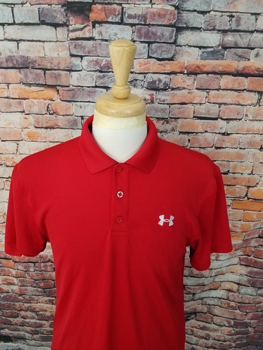 Camisa polo deportiva de golf Under Armour Heatgear suelta roja manga corta para hombre talla S - Imagen 2 de 5